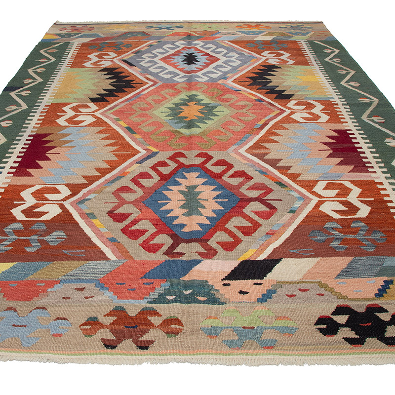 Nueva Alfombra Turca Kilim - 203 cm x 310 cm - K0091784