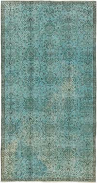 Alfombra Turca Vintage Sobre-teñida - 138 cm x 263 cm