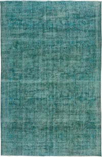 Over-dyed Vintage Hand-Knotted Turkish Rug - 6' 11" x 10' 6" (83" x 126")