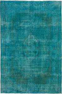 Over-dyed Vintage Hand-Knotted Turkish Rug - 7' 2" x 10' 8" (86" x 128")