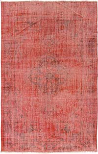 Over-dyed Vintage Hand-Knotted Turkish Rug - 5' 9" x 8' 9" (69" x 105")