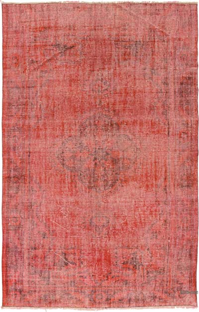 Over-dyed Vintage Hand-Knotted Turkish Rug - 5' 9" x 8' 9" (69" x 105")