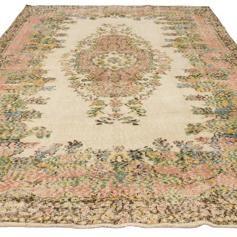 Alfombra Vintage Turca Anudada a Mano - 190 cm x 303 cm - K0091801