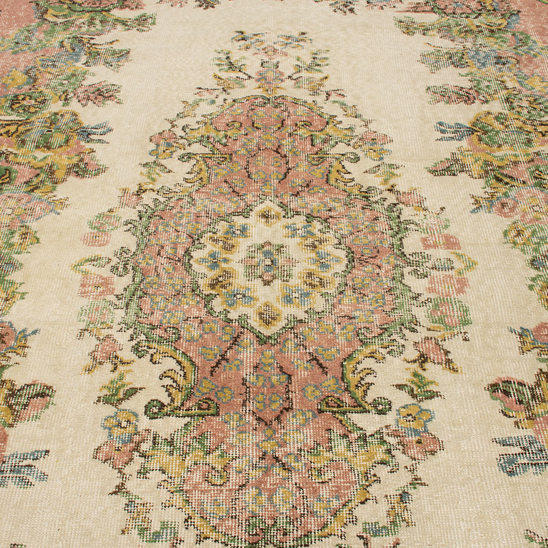 Alfombra Vintage Turca Anudada a Mano - 190 cm x 303 cm - K0091801