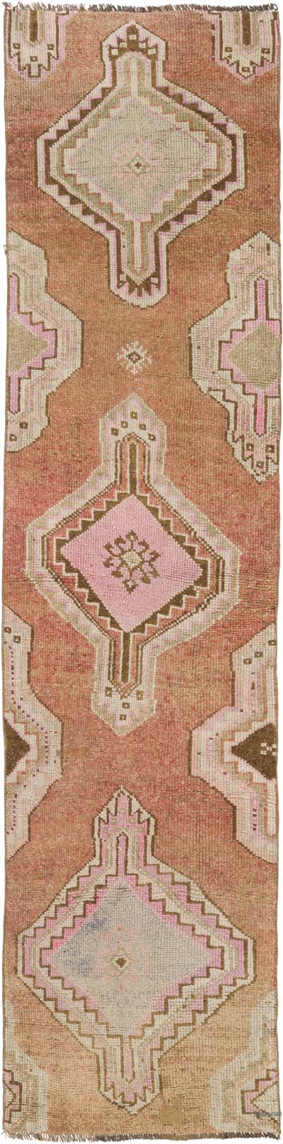 Vintage Turkish Hand-Knotted Runner - 2' 7" x 10' 4" (31" x 124")
