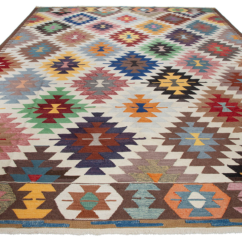 New Turkish Handwoven Kilim Rug - 8' 6" x 12' 3" (102" x 147") - K0092052