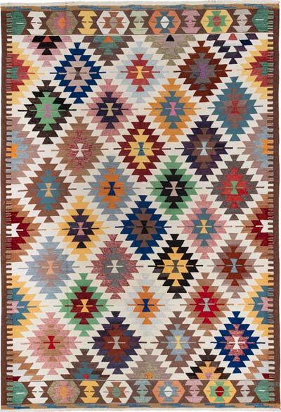 New Turkish Handwoven Kilim Rug - 8' 6" x 12' 3" (102" x 147")