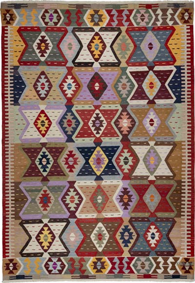New Turkish Handwoven Kilim Rug - 8' 7" x 12' 4" (103" x 148")