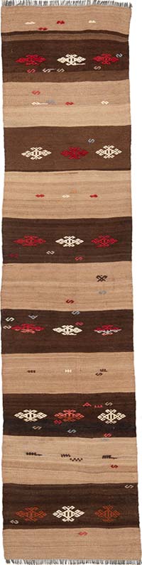 Vintage Konya Kilim Runner - 2' 2" x 9' 4" (26" x 112")