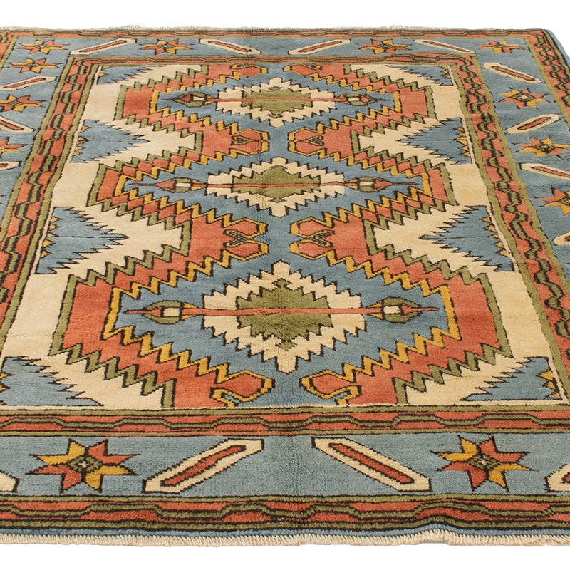 Alfombra Vintage Turca Anudada a Mano - 154 cm x 196 cm - K0092077
