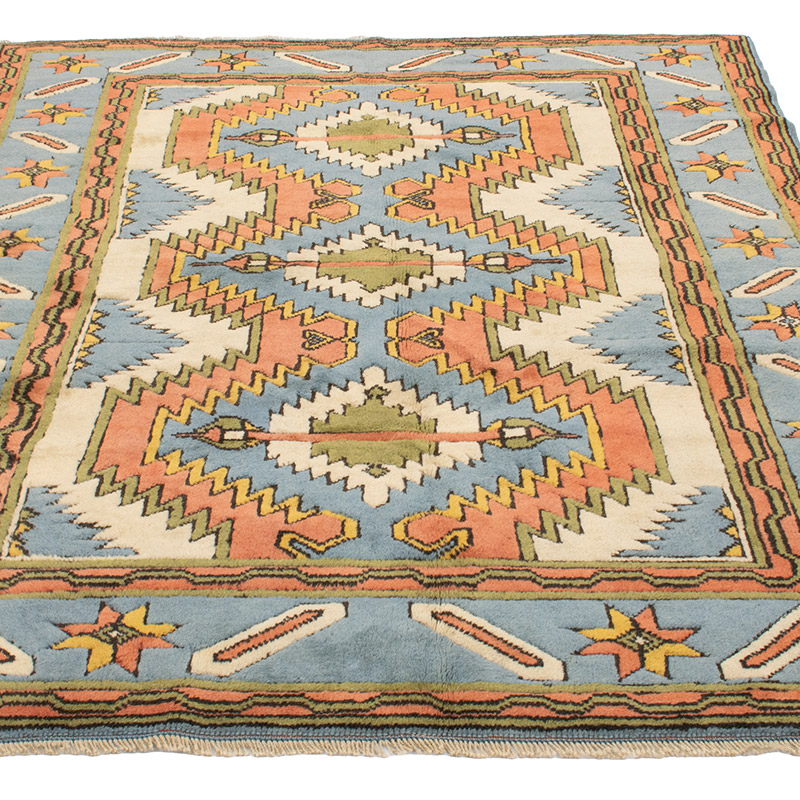 Alfombra Vintage Turca Anudada a Mano - 154 cm x 196 cm - K0092077