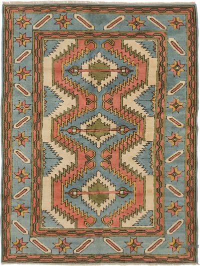 Vintage Turkish Hand-Knotted Rug - 5' 1" x 6' 5" (61" x 77")