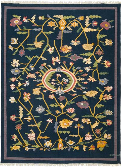 New Handwoven Turkish Kilim Rug - 8' 4" x 11' 1" (100" x 133")
