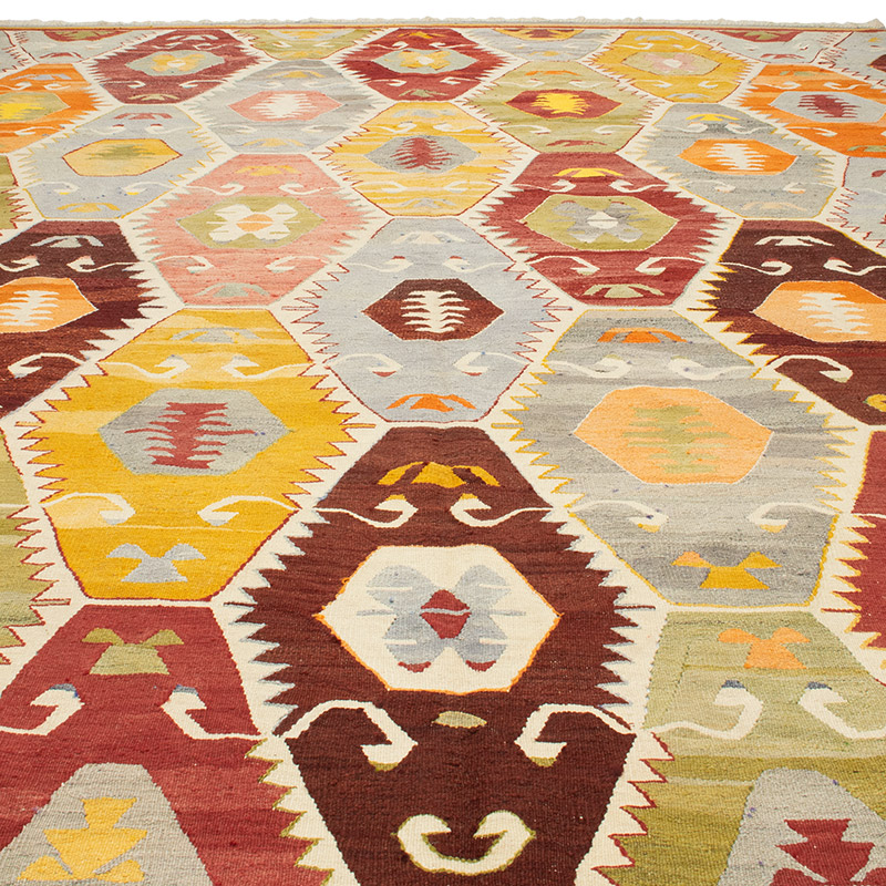 New Turkish Handwoven Kilim Rug - 10' 5" x 12' 6" (125" x 150") - K0092107