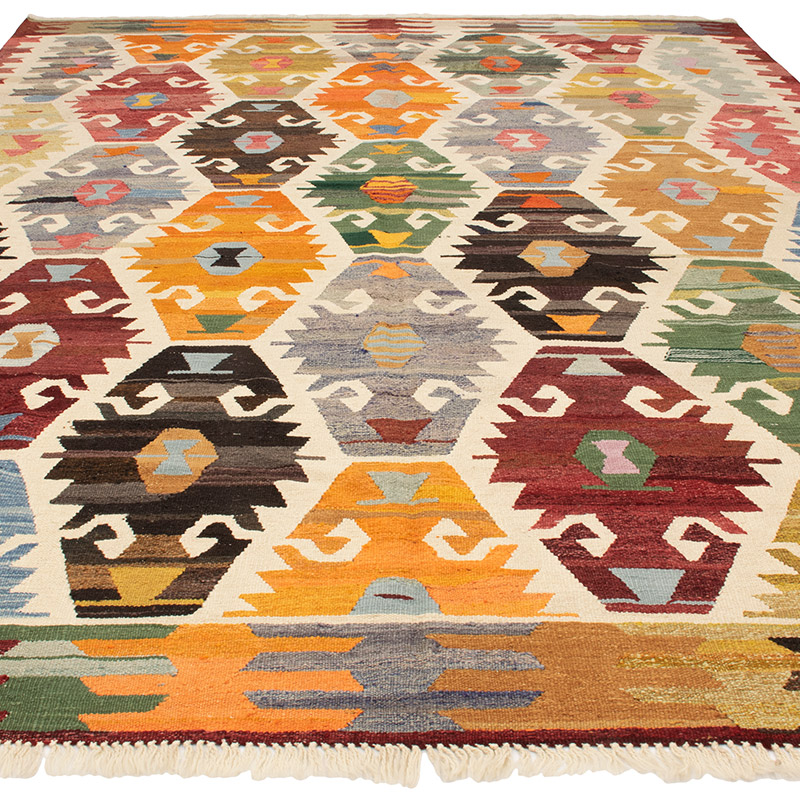 New Turkish Handwoven Kilim Rug - 8' 6" x 11' 7" (102" x 139") - K0092108