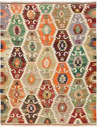 New Turkish Handwoven Kilim Rug - 8' 10" x 11' 5" (106" x 137")