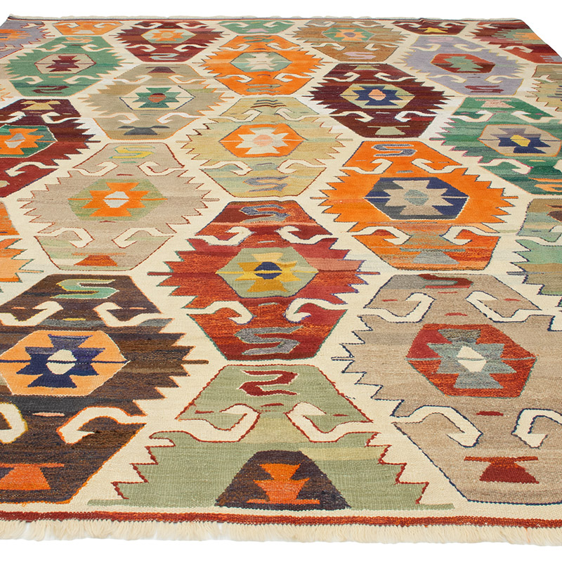 New Turkish Handwoven Kilim Rug - 8' 10" x 11' 5" (106" x 137") - K0092110