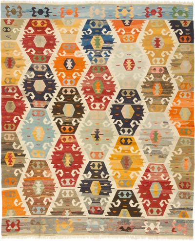 New Turkish Handwoven Kilim Rug - 8' 9" x 10' 5" (105" x 125")