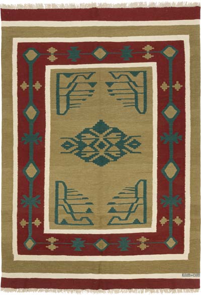 New Handwoven Turkish Kilim Rug - 6' 9" x 9' 6" (81" x 114")