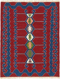 New Handwoven Turkish Kilim Rug - 6' 3" x 7' 10" (75" x 94")