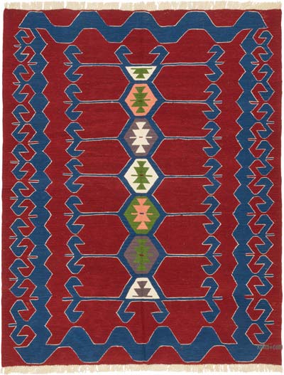 New Handwoven Turkish Kilim Rug - 6' 3" x 7' 10" (75" x 94")