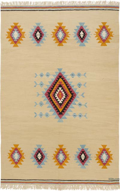 New Handwoven Turkish Kilim Rug - 6' 7" x 10'  (79" x 120")