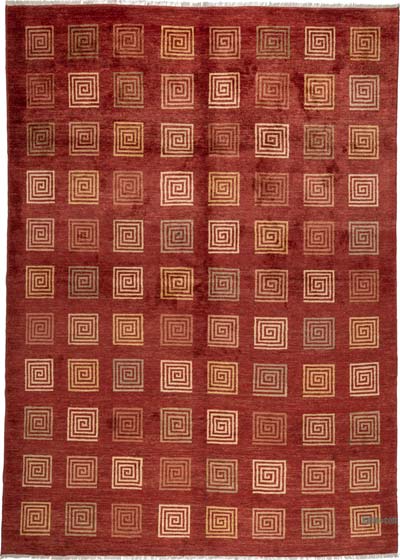 Modern New Hand-Knotted Rug - 6' 7" x 9' 3" (79" x 111")