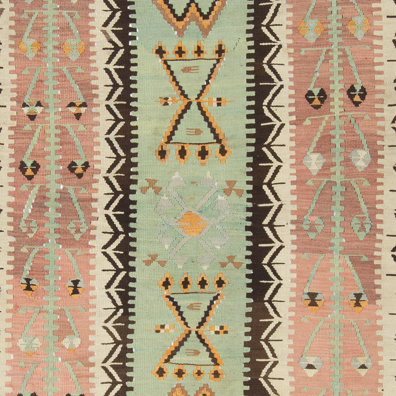 Vintage Afyon Kilim Rug - 3' 11" x 6' 8" (47" x 80") - K0092182