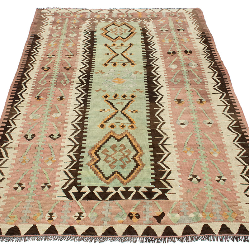 Vintage Afyon Kilim Rug - 3' 11" x 6' 8" (47" x 80") - K0092182