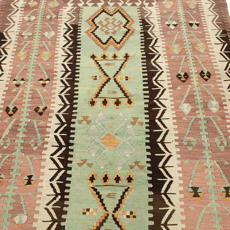 Vintage Afyon Kilim Rug - 3' 11" x 6' 8" (47" x 80") - K0092182