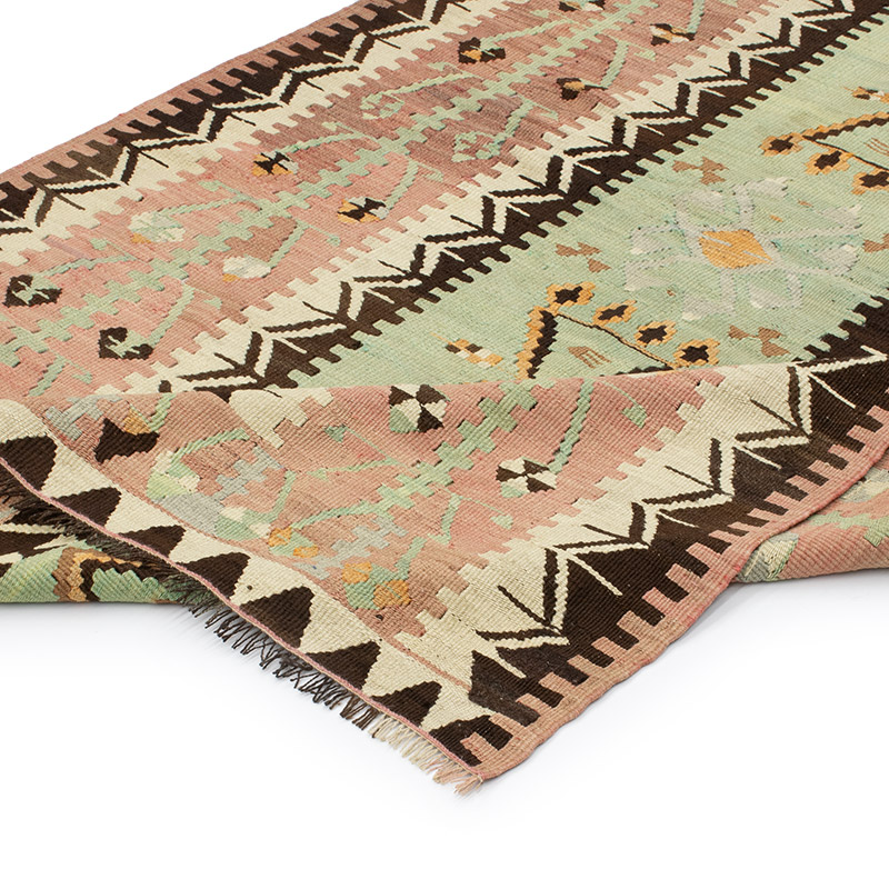 Vintage Afyon Kilim Rug - 3' 11" x 6' 8" (47" x 80") - K0092182