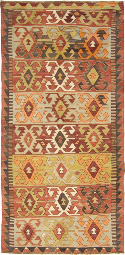 Vintage Konya Kilim Rug - 5' 3" x 10' 4" (63" x 124")