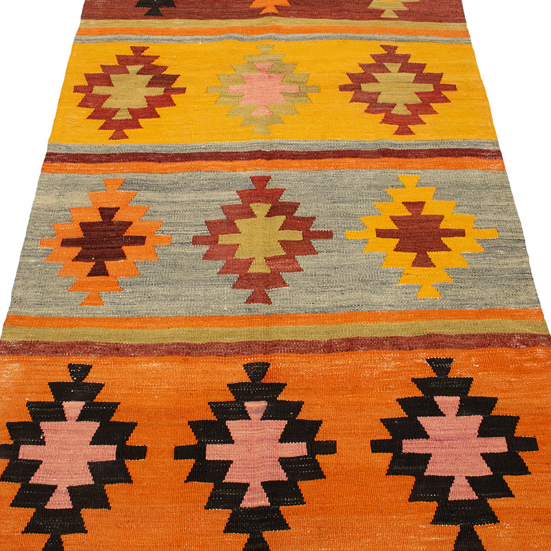 Vintage Adana Kilim Rug - 3' 2" x 8' 4" (38" x 100") - K0092187