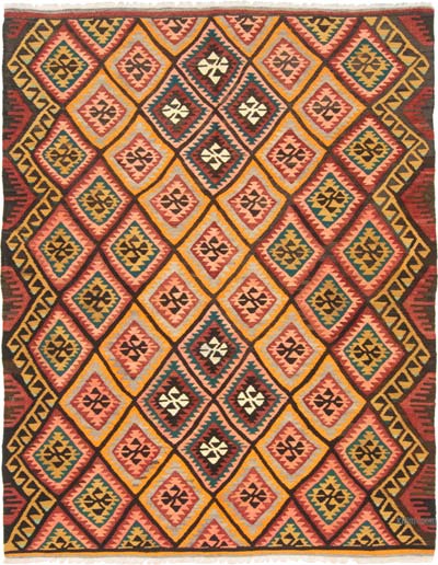 Vintage Adana Kilim Rug - 3' 10" x 5'  (46" x 60")
