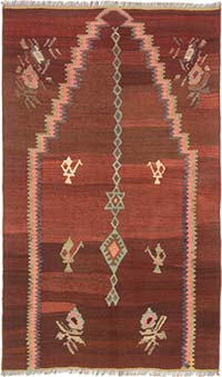 Vintage Anatolian Kilim Rug - 2' 6" x 4' 2" (30" x 50")