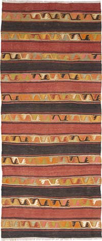 Vintage Sivas Kilim Runner - 3' 7" x 8' 4" (43" x 100")
