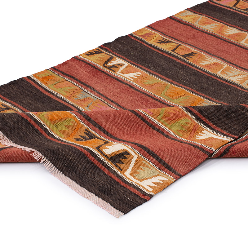 Vintage Sivas Kilim Runner - 3' 7" x 8' 4" (43" x 100") - K0092197