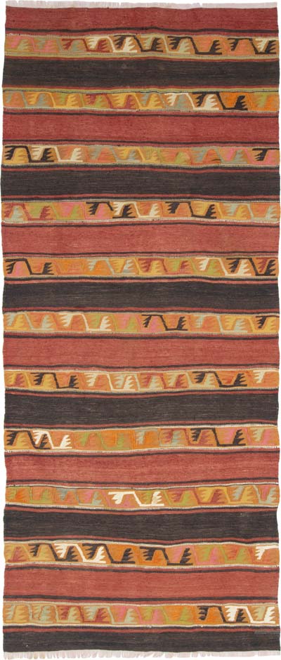 Vintage Sivas Kilim Runner - 3' 7" x 8' 4" (43" x 100")