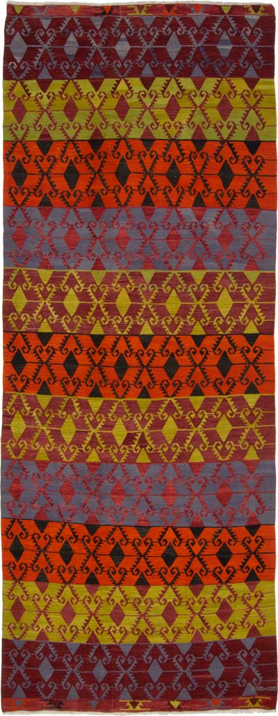 Vintage Afyon Kilim Rug - 5' 2" x 13' 3" (62" x 159")