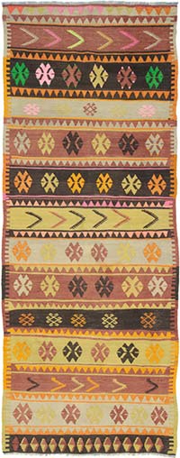 Vintage Sivas Kilim Runner - 3' 4" x 8' 5" (40" x 101")