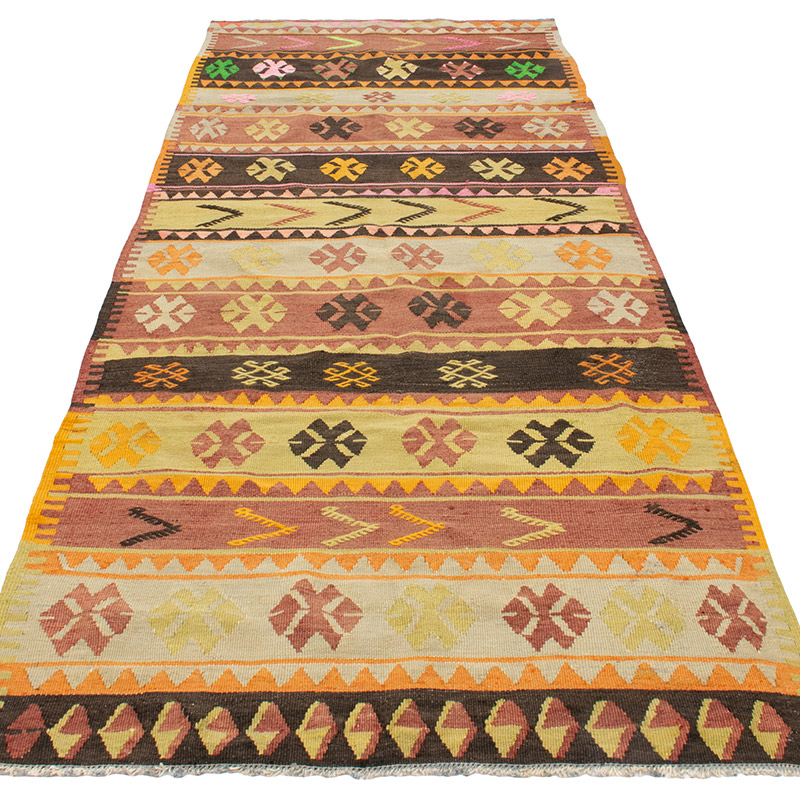 Vintage Sivas Kilim Runner - 3' 4" x 8' 5" (40" x 101") - K0092201