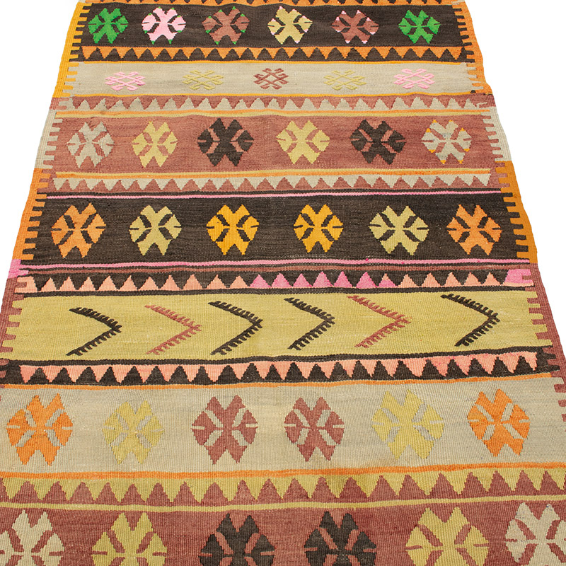 Vintage Sivas Kilim Runner - 3' 4" x 8' 5" (40" x 101") - K0092201
