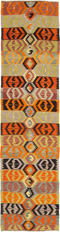 Vintage Sivas Kilim Runner - 3' 2" x 11' 11" (38" x 143")