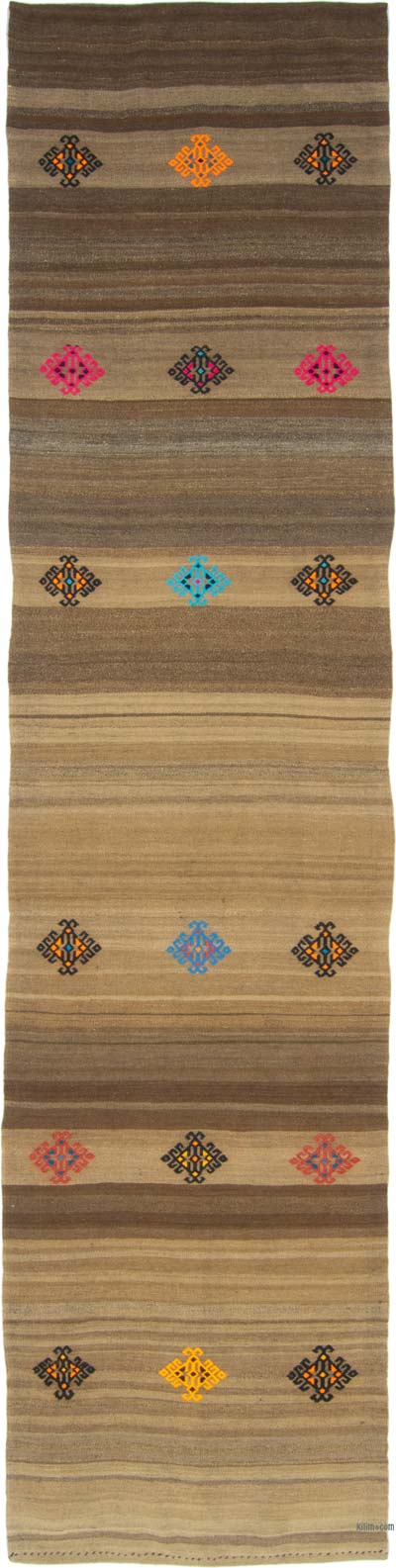 Vintage Sivas Kilim Runner - 2' 7" x 10' 5" (31" x 125")