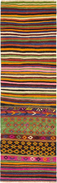 Vintage Afyon Kilim Runner - 2' 6" x 7' 10" (30" x 94")