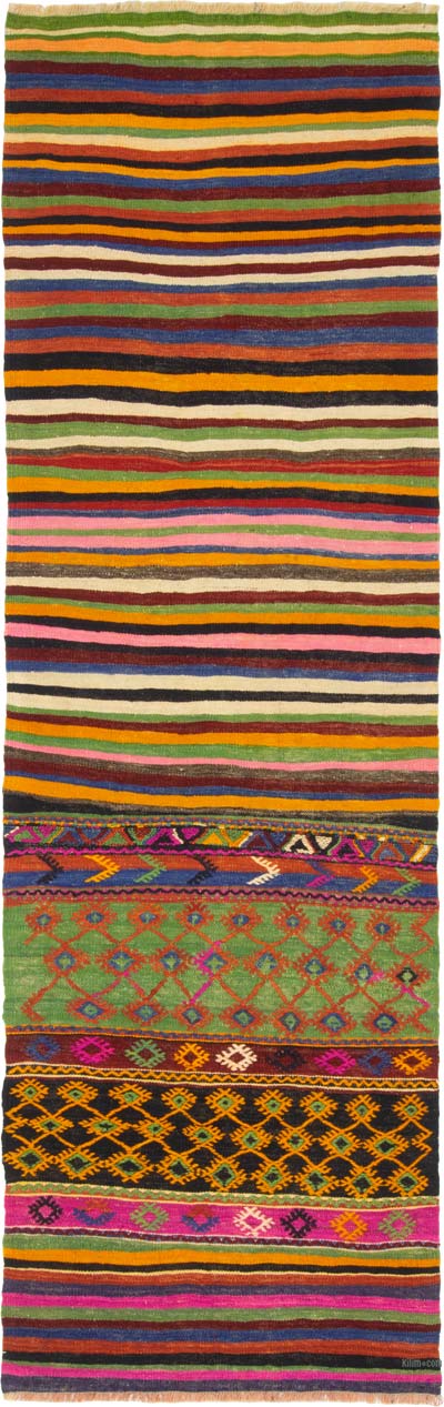 Vintage Afyon Kilim Runner - 2' 6" x 7' 10" (30" x 94")