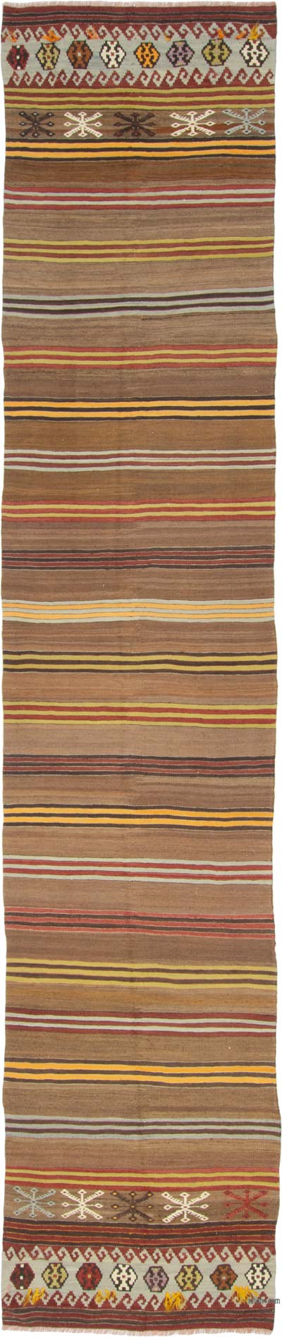 Vintage Kirsehir Kilim Runner - 2' 11" x 13' 7" (35" x 163")