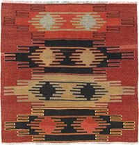Vintage Sivas Kilim Rug - 3' 4" x 3' 4" (40" x 40")