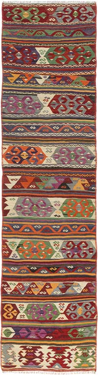 Vintage Afyon Kilim Yolluk - 80 cm x 302 cm