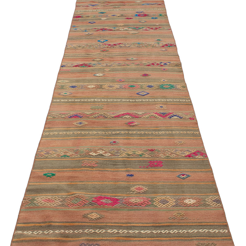 Vintage Sivas Kilim Runner - 2' 8" x 13' 6" (32" x 162") - K0092237